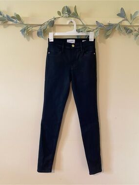 FRAME Coated Black Skinny Jeans